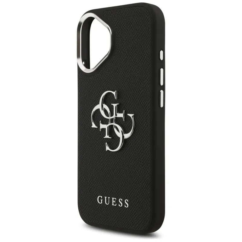Guess Grained Big 4G Classic Logo – dėklas iPhone 17 (juodas)