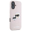 Karl Lagerfeld Silicone Double Heads Print MagSafe – Dėklas iPhone 16 (rožinis)