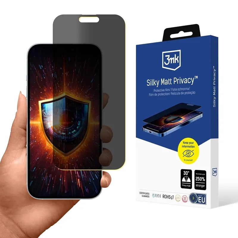 3mk Silky Matt Privacy – matinė privatumą užtikrinanti plėvelė, skirta iPhone 17