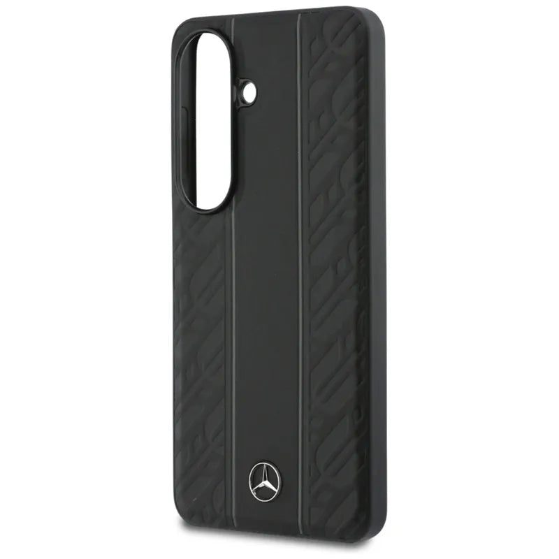 „Mercedes Laurel Leaves Vertical Stripes MagSafe“ dėklas, skirtas „Samsung Galaxy S26“ (juodas)