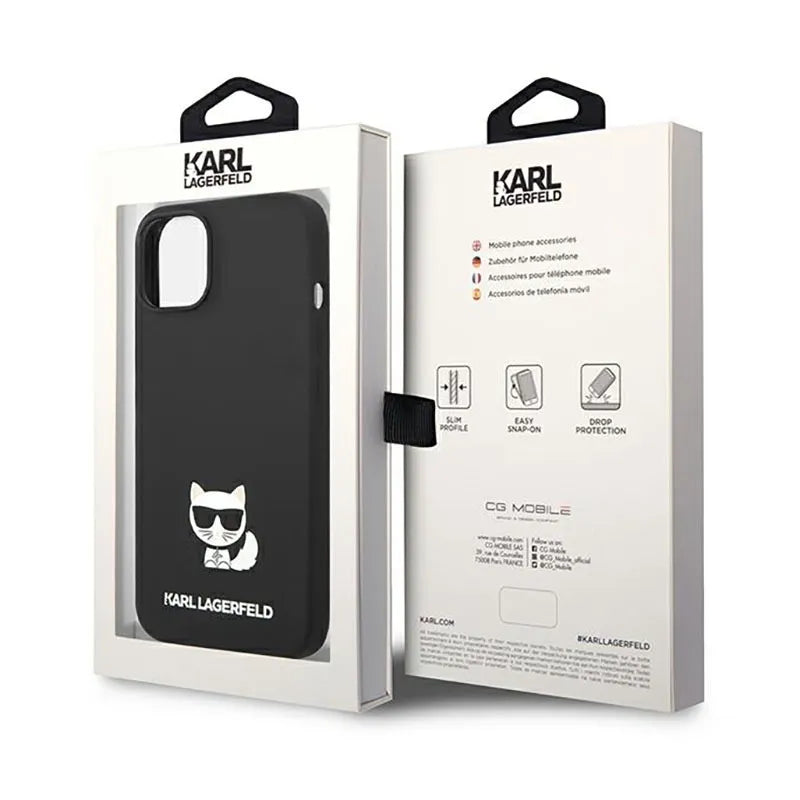 Karl Lagerfeld Choupette Body – dėklas Apple iPhone 14 Plus (juodas)