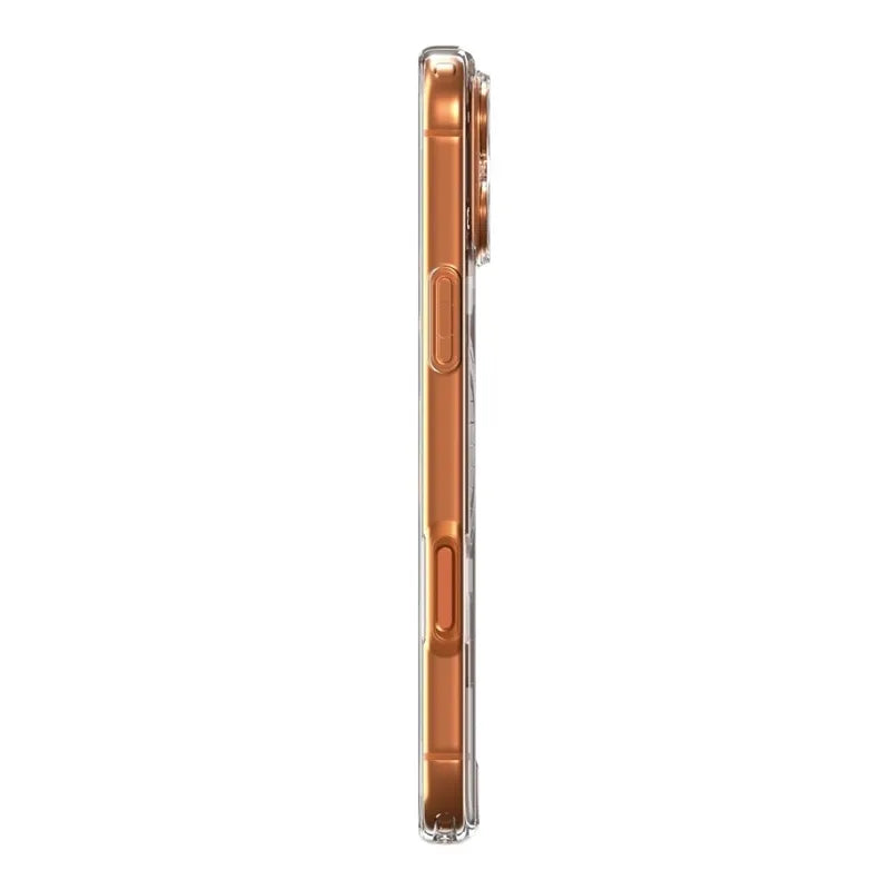 Spigen Ultra Hybrid Mag MagSafe – dėklas iPhone 17 Pro (skaidrus/oranžinis)