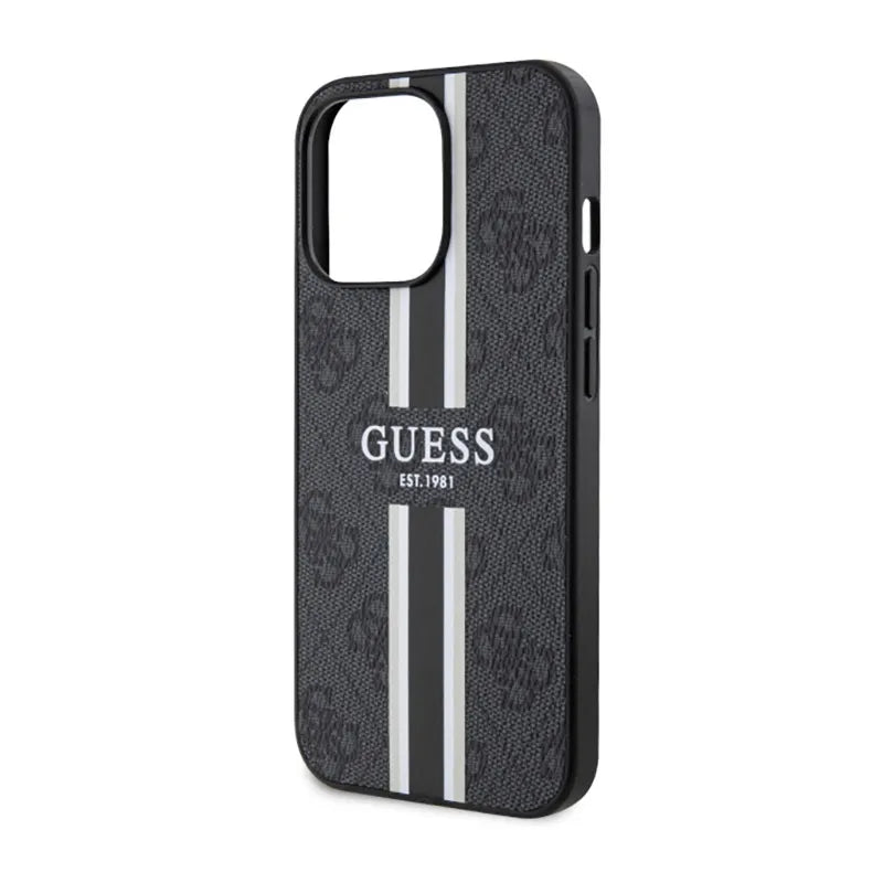 Guess 4G Printed Stripes MagSafe – Dėklas skirtas iPhone 13 Pro (juodas)
