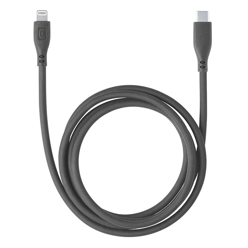Cellularline Soft Cable – USB-C į Lightning laidas, MFi sertifikuotas, 1,2 m (juodas)