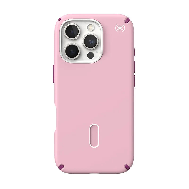 Speck Presidio2 Pro ClickLock & MagSafe – iPhone 16 Pro dėklas (Wednesday Pink / Boysenberry Purple / White)