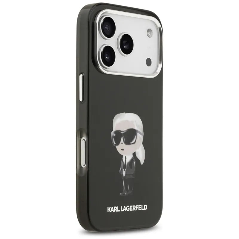 Karl Lagerfeld IML Aquarelle Karl & Logo MagSafe – Dėklas iPhone 17 Pro (juodas)