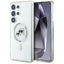 Karl Lagerfeld Button Karl & Choupette Heads Printed Logo MagSafe – dėklas Samsung Galaxy S25 Ultra (baltas)
