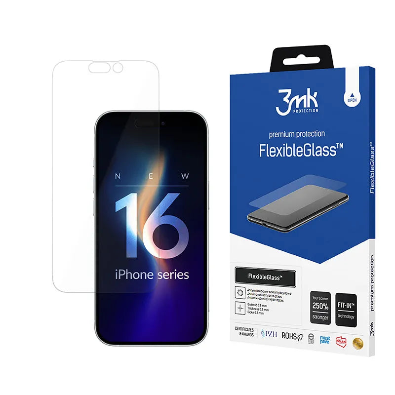 3mk FlexibleGlass – hibridinis stiklas, skirtas iPhone 16 Pro