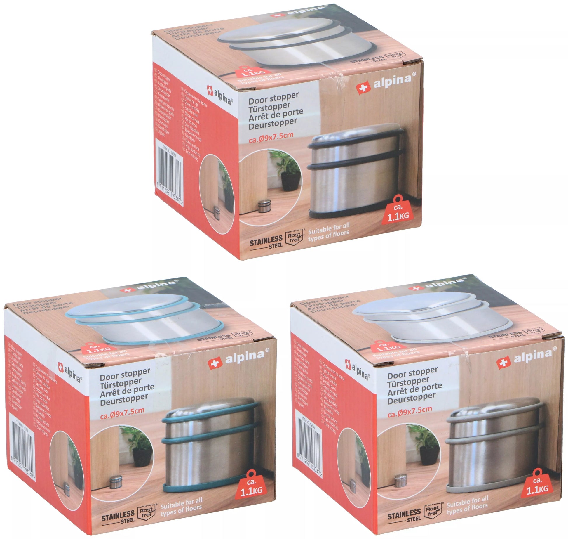 Alpina durų fiksatorius, 1,1 kg, Ø9 × 7,5 cm 871125219338