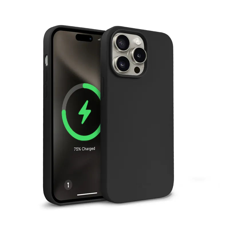 Crong Color Cover Magnetic – apsauginis MagSafe dėklas, skirtas iPhone 15 Pro (juodas)