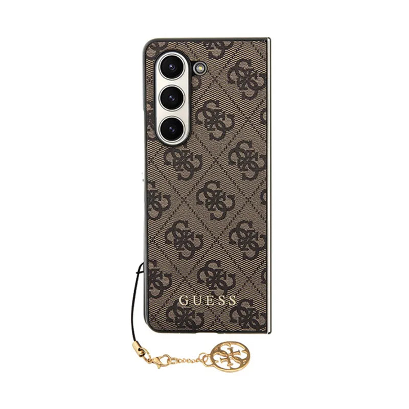„Guess 4G Charms“ kolekcija – dėklas „Samsung Galaxy Z Fold 5“ telefonui (rudos spalvos)