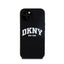 DKNY Liquid Silicone White Printed Logo MagSafe – Dėklas iPhone 15 Plus / 14 Plus (juodas)