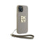 DKNY Wrist Strap Stock Logo – dėklas iPhone 15 Plus (smėlio spalvos)