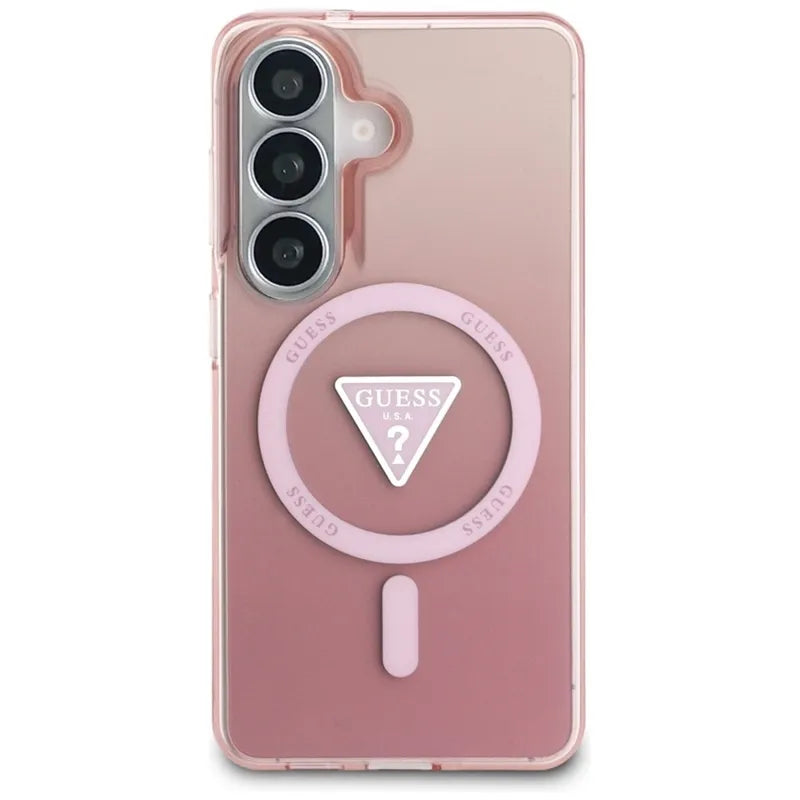 Guess IML Gradient Triangle MagSafe – Samsung Galaxy S26 dėklas (rožinis)
