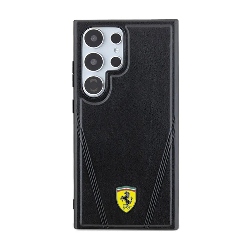 Ferrari Hot Stamp V Lines MagSafe – Samsung Galaxy S24 Ultra dėklas (juodas)