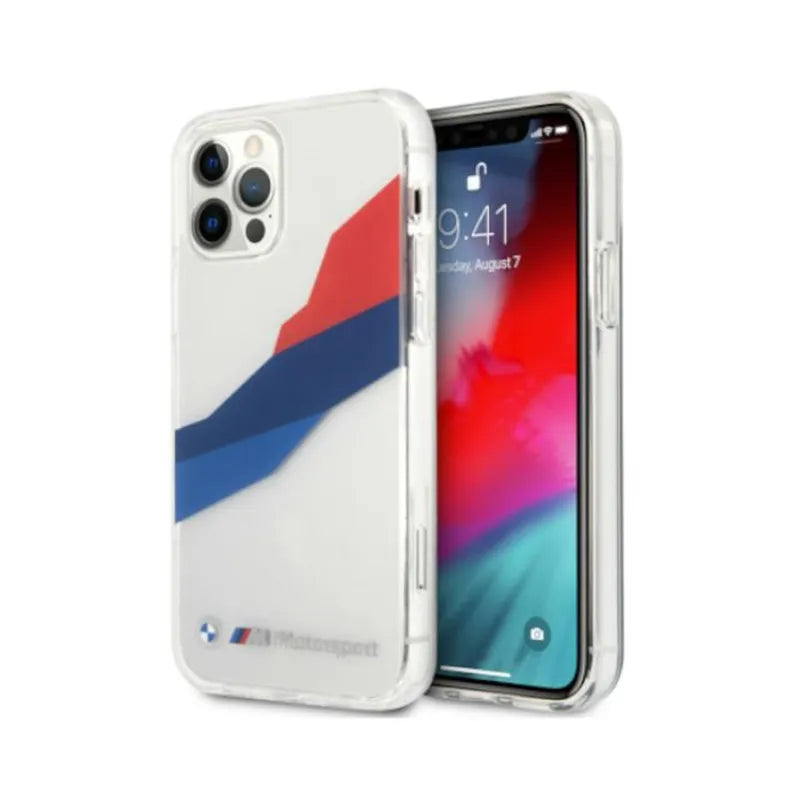 BMW Motorsport Tricolor – dėklas iPhone 12 Pro Max (skaidrus)