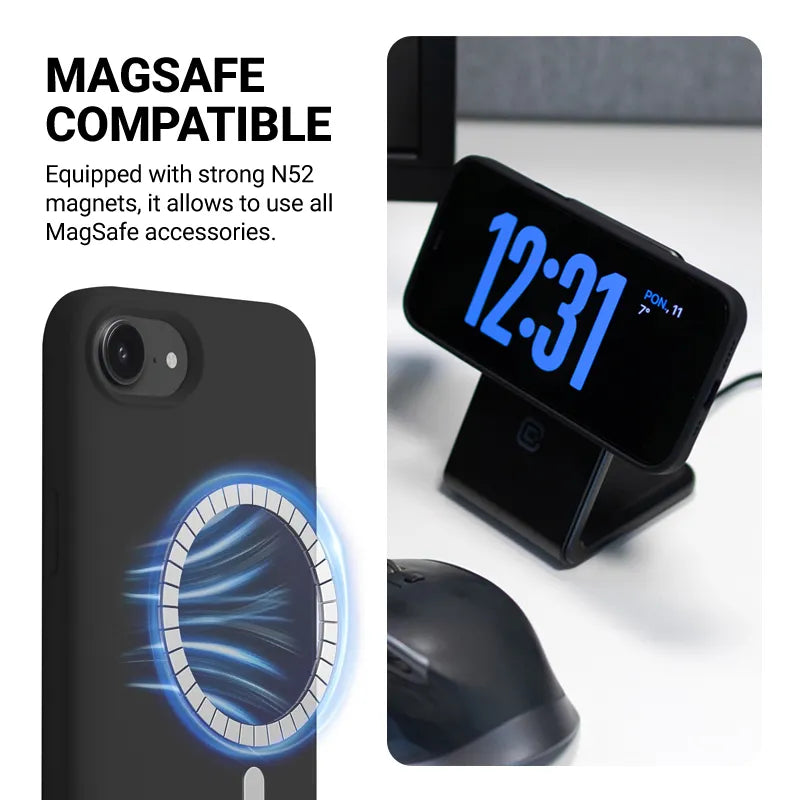 Crong Color Cover Magnetic – dėklas iPhone 17e / 16e MagSafe (smėlio spalvos)