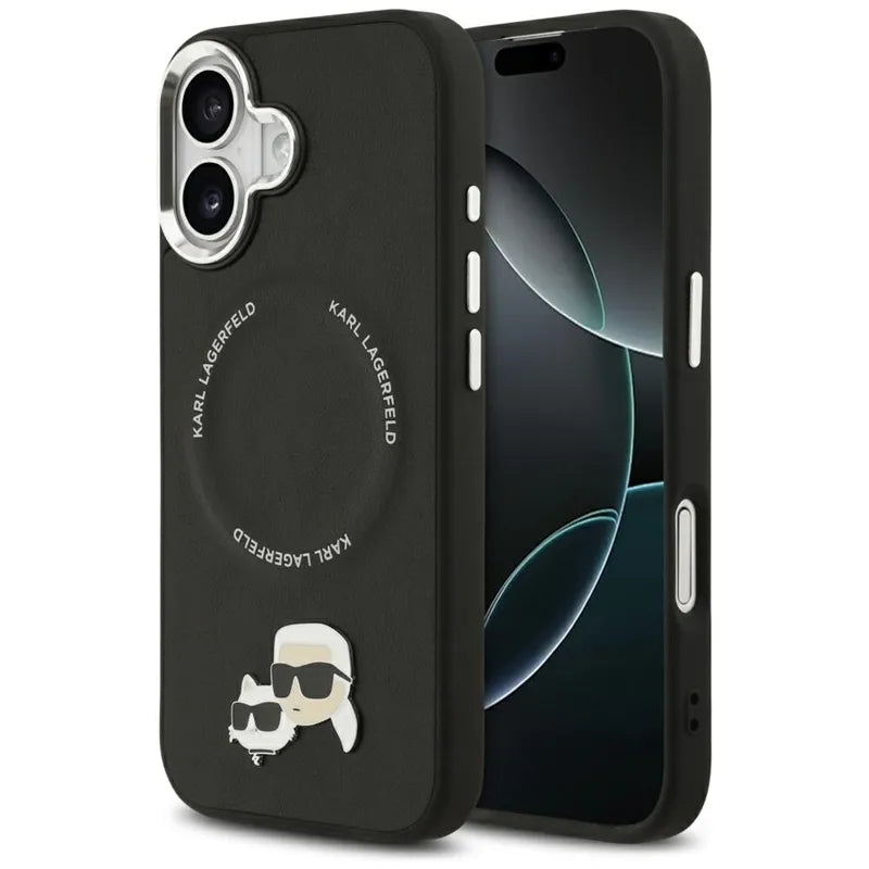 Karl Lagerfeld Karl & Choupette Pins MagSafe – dėklas iPhone 17 (juodas)