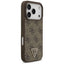 „Guess Leather 4G Triangle Strass MagSafe“ – dėklas „iPhone 17 Pro“ (rudas)