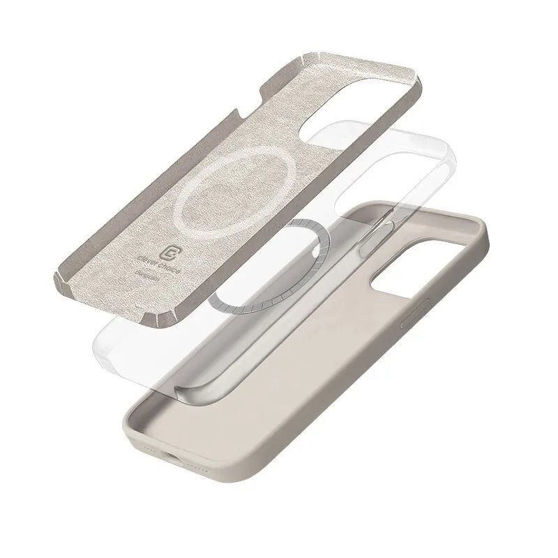 Crong Color Cover Magnetic – „iPhone 14 Pro Max“ dėklas su „MagSafe“ (smėlio spalvos)