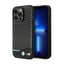 BMW Leather Carbon Blue Line - Dėklas iPhone 14 Pro (Juodas)