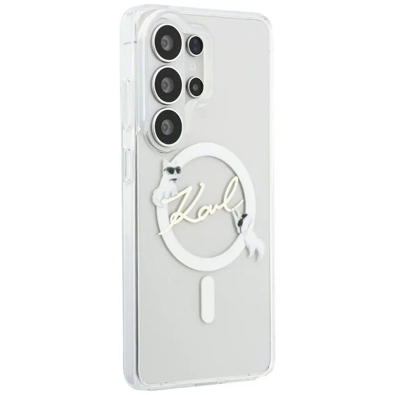 Karl Lagerfeld IML KC Script MagSafe – Samsung Galaxy S26 Ultra dėklas (skaidrus)