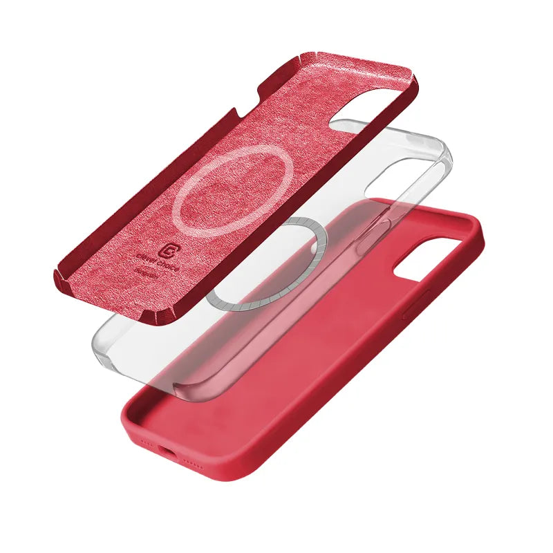 „Crong Color Cover Magnetic“ – „iPhone 15 Plus“ „MagSafe“ dėklas (rožinis)