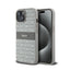 DKNY Leather Mono Stripe & Metal Logo – iPhone 15 Plus / 14 Plus dėklas (smėlio spalvos)