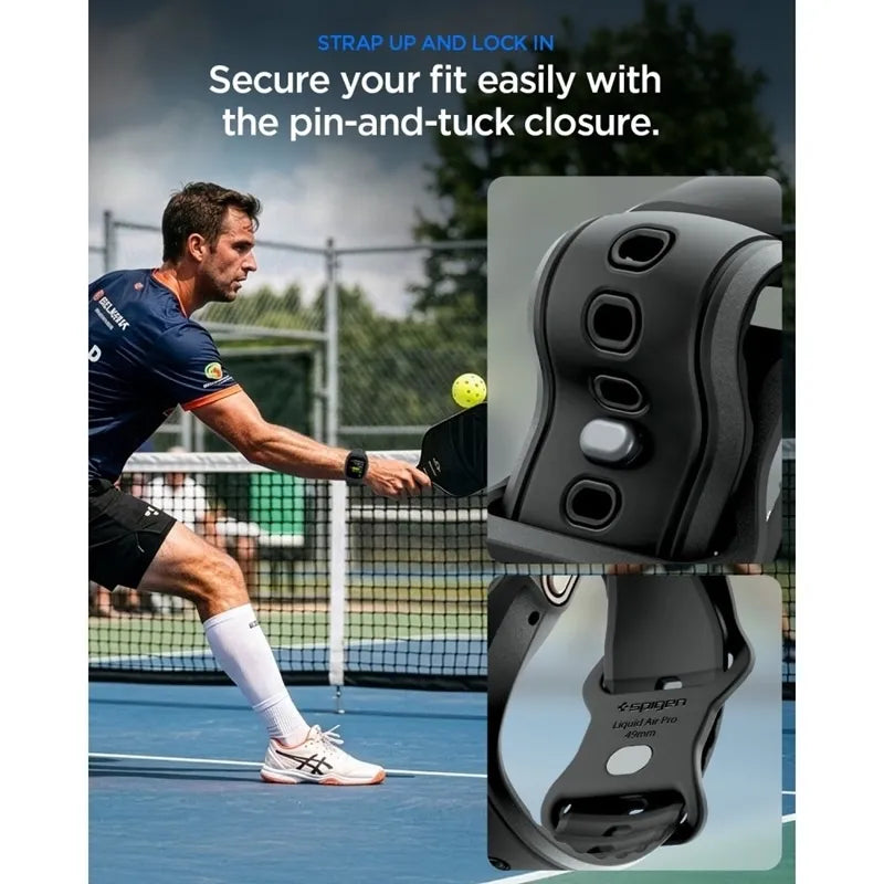 „Spigen Liquid Air Pro“ – dirželis su dėklu, skirtas „Apple Watch Ultra 49 mm“ (juodas)