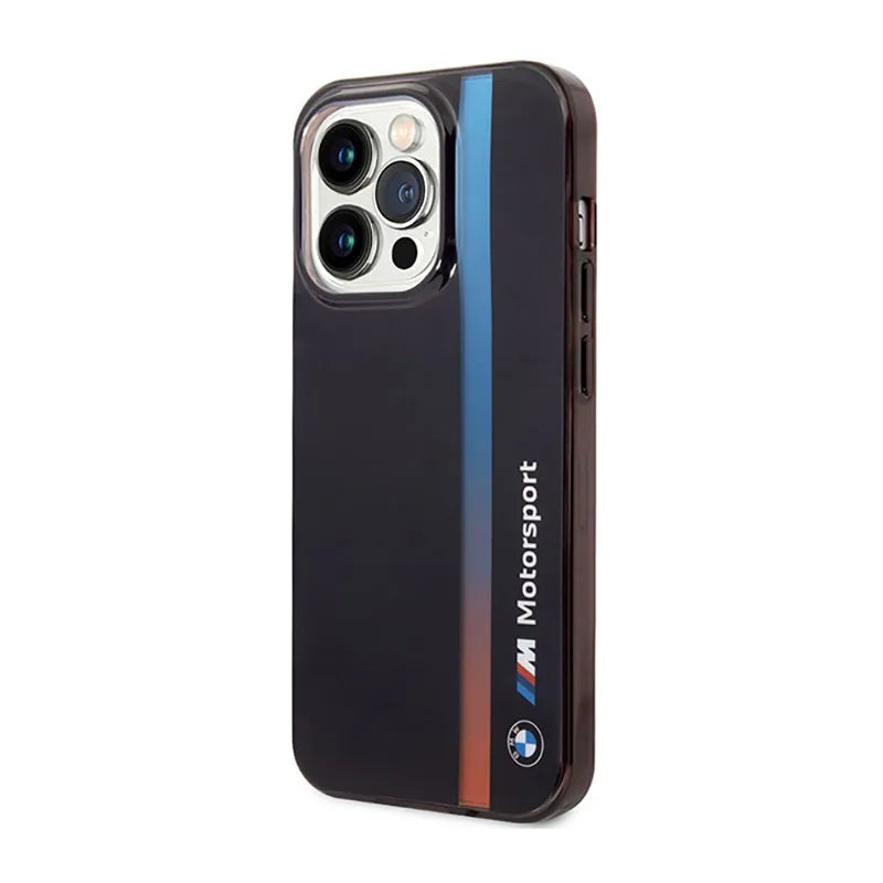 BMW Tricolor Stripe - dėklas iPhone 14 Pro (juodas)