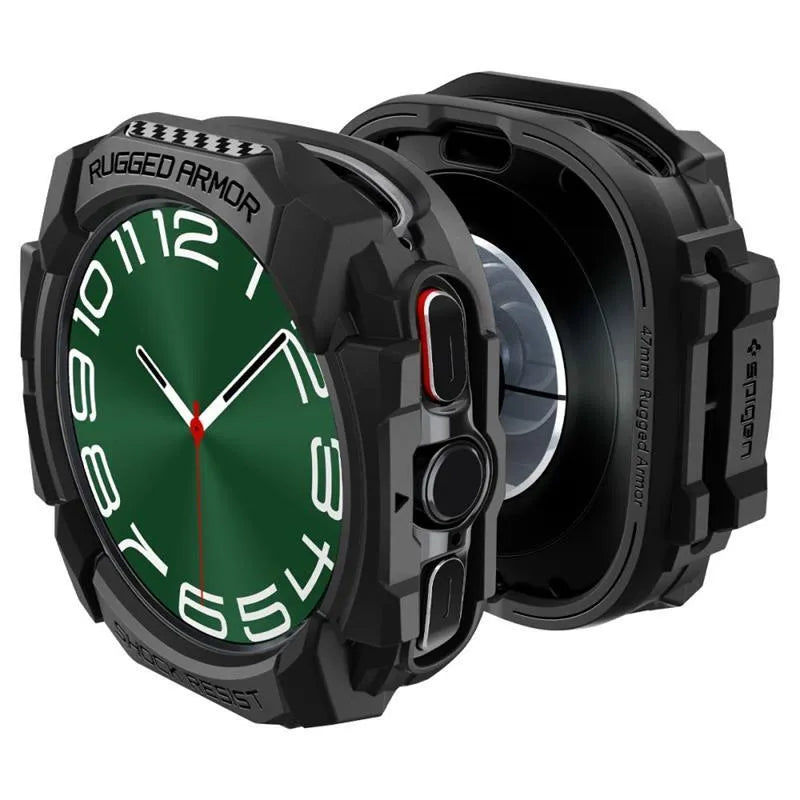 Spigen Rugged Armor – Dėklas Samsung Galaxy Watch Ultra 47 mm (2025/2024) (Matte Black)