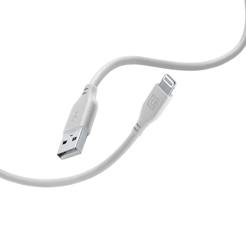 Cellularline Soft Cable – USB-A į Lightning laidas, MFi sertifikuotas, 1,2 m (pilkas)