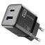 Cellularline Multipower Micro GaN – USB-C ir USB-A „Power Delivery“ 30W tinklo įkroviklis (juodas)
