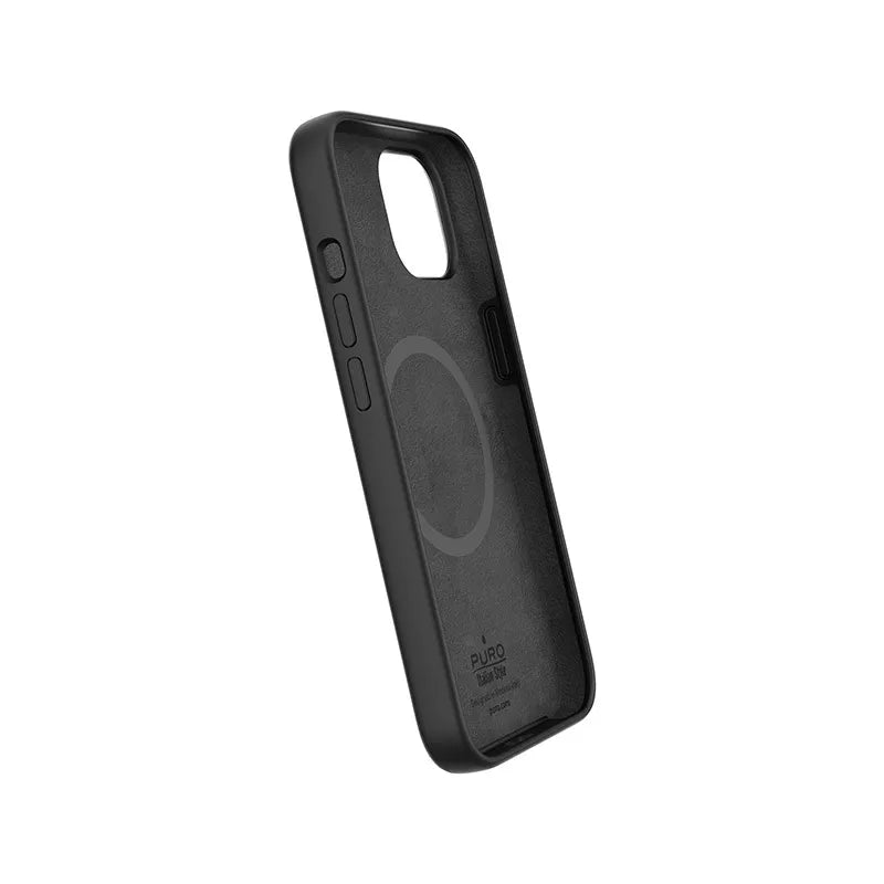 PURO ICON MAG – Dėklas iPhone 14 Plus telefonui su MagSafe palaikymu (juodas)