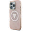 Guess IML Metal Glitter 4G Circle Triangle MagSafe – dėklas iPhone 16 Pro Max telefonui (rožinis)