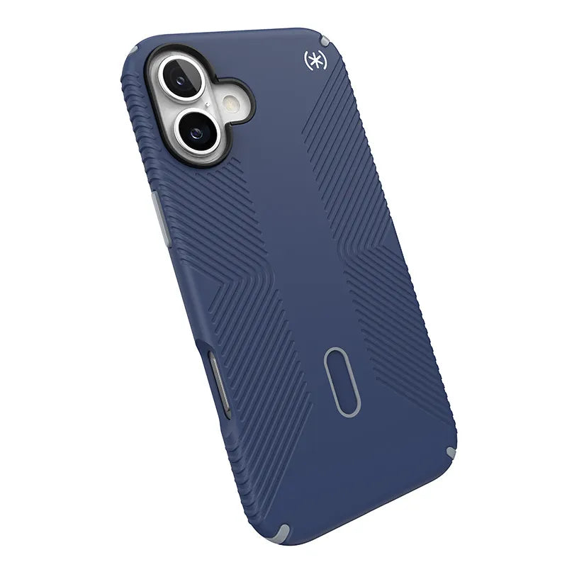 Speck Presidio2 Grip ClickLock & MagSafe – iPhone 16 Plus dėklas (pakrantės mėlyna / dulkėta pilka / balta)