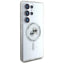 Karl Lagerfeld Button Karl & Choupette Heads Printed Logo MagSafe – dėklas Samsung Galaxy S25 Ultra (baltas)