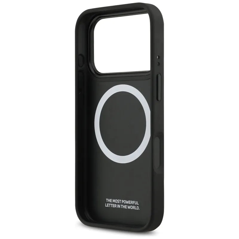 BMW M Perforated Stripe Logo MagSafe – Dėklas iPhone 17 Pro (mėlynas)