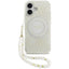 Guess IML Flowers Electro Pearl Strap MagSafe - Dėklas iPhone 17 (baltas)
