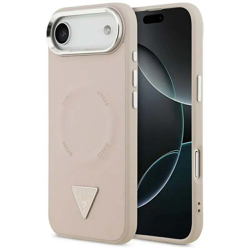 Guess Triangle Logo MagSafe – dėklas iPhone Air (rožinis)