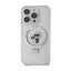 Karl Lagerfeld Ring Stand Karl & Choupette MagSafe dėklas iPhone 14 Pro (baltas)