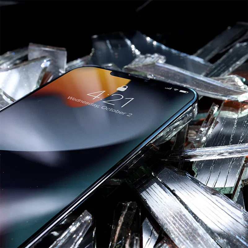 Crong 7D Nano Flexible Glass – nedūžtantis 9H hibridinis stiklas visam iPhone 13 mini ekranui