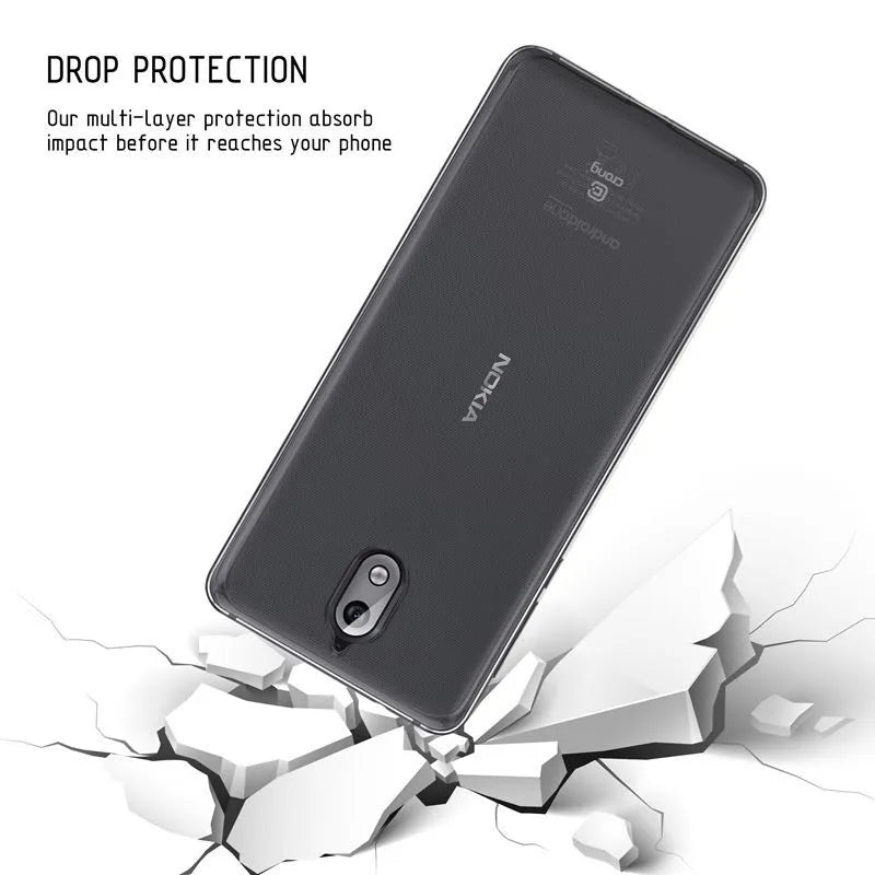 Crong Crystal Slim Cover – apsauginis dėklas Nokia 3.1 telefonui (skaidrus)