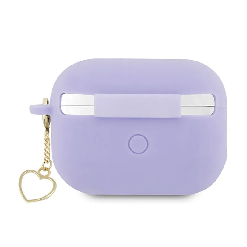 „Guess Silicone Heart Charm“ – dėklas „Apple AirPods Pro 2“ ausinėms (violetinis)