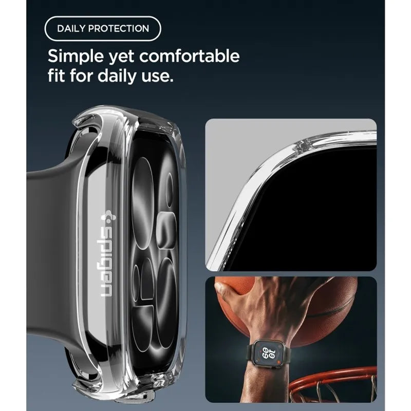 „Spigen Thin Fit“ dėklas, skirtas „Apple Watch 12“, 46 mm (skaidrus)
