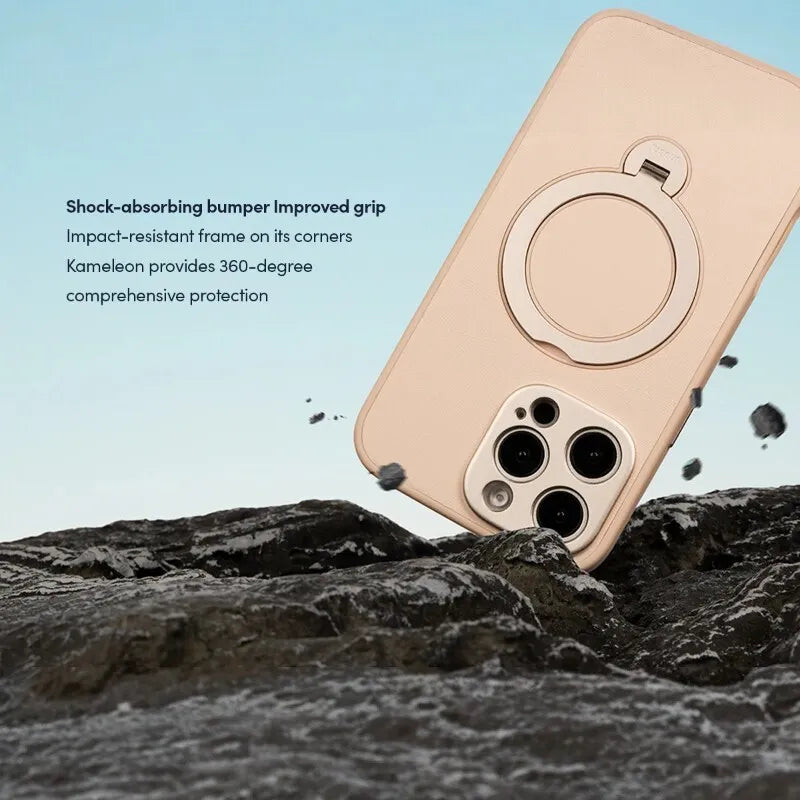 „Moshi Kameleon MagSafe“ – dėklas „iPhone 16 Pro Max“ su stovelio funkcija (šviesiai rožinė)