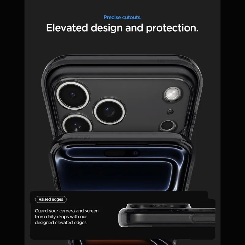 Spigen Ultra Hybrid Mag MagSafe – dėklas, skirtas iPhone 18 Pro / 17 Pro (Zero One Black)