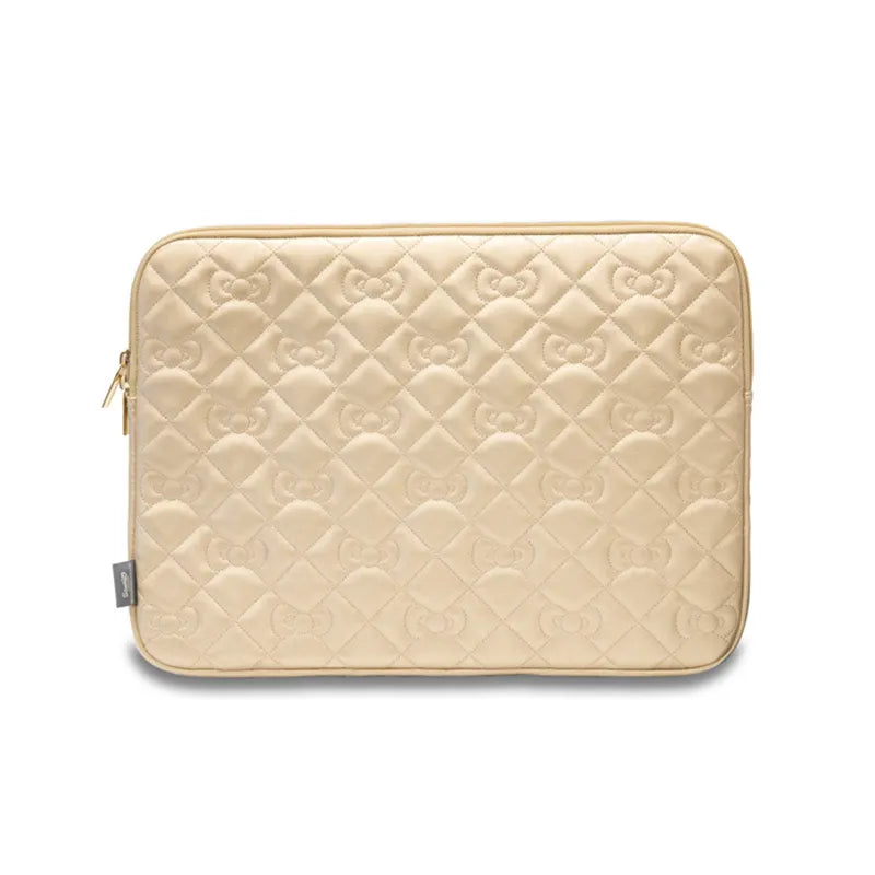 Hello Kitty Zip PU Quilted Bows Sleeve – nešiojamojo kompiuterio dėklas 13" / 14" (auksinis)
