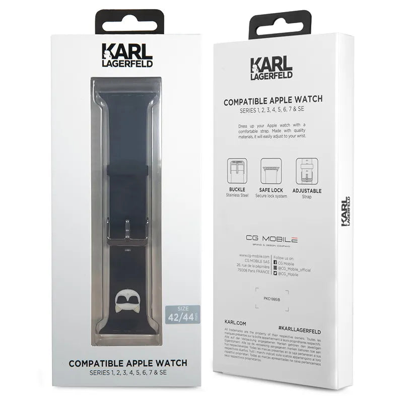 Karl Lagerfeld Silicone Choupette Head – Dirželis Apple Watch 42/44/45 mm (juodas)