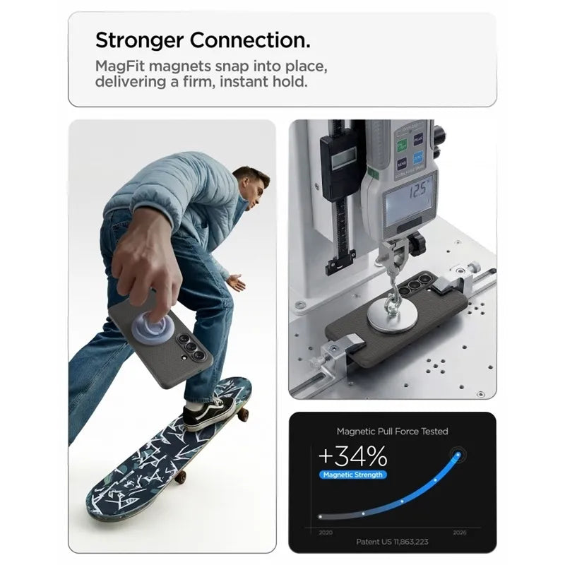 Spigen Liquid Air Mag MagSafe – dėklas Samsung Galaxy S26+ (Marble Gray)